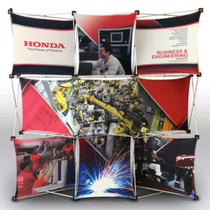 Large display showcasing Honda.